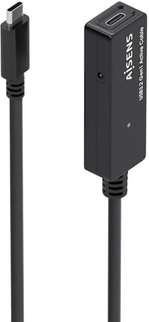 AISENS Cable USB 3 2 Gen1x1 prolongador con Amplificador USB C M USB C H Negro 5 0m