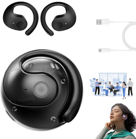 fjaldjfu Hy-T26 Pro Wireless Bluetooth Translation Earbuds, Hy-T26 Pro Voice Translator, Translation Headphones Support 75 Languages, Real Time Translation Earbuds (Black)