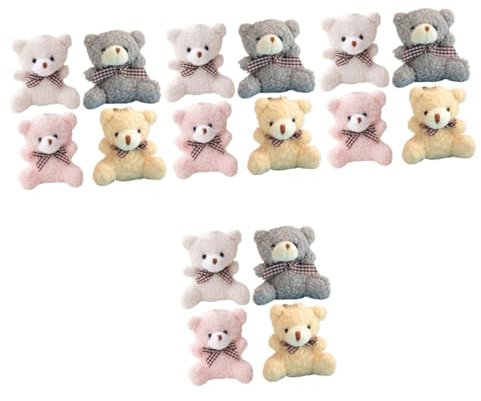 GETAJGHSD 16 Pièces Porte-clés Mini-Jouet Pendentifs Ours De Dessin Animé Jouets pour Enfants Mini-Animaux Poupées Miniatures Farci Les Jouets d'enfants Décor Suspendu Ours Peluche