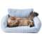 MEWOOFUN Stilvolles Katzen-Sofabett für Hauskatzen – Orthopädisches kleines Hundesofa mit rutschfester Unterseite, Hunde-Couch-Bett für kleine und mittelgroße Hunde (Blau, M)