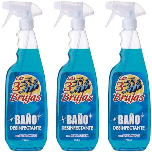 3 Witches Bano Disinfectant Powerful Household Scented Any Room Home Bathroom Kitchen House Limescale Dirt Remover Cleaning Scent Long Lasting Trigger Spray 750ml X3