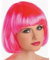 Corto Lacio Pelucas Sintética Flat Flequillo Heat Resistente Normal Peluca, Peluca Rosa, Recta Corta Peluca de Anime Cosplay, Pelucas de Color Neón para Carnaval de Mujer y Niñas