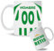 Taza Personalizada con nombre y dorsal de tu equipo preferido de Fútbol. Tazas de Desayuno personalizada. Regalo Original para Aficionados del Fútbol. Regalos Mundial. (Betis)