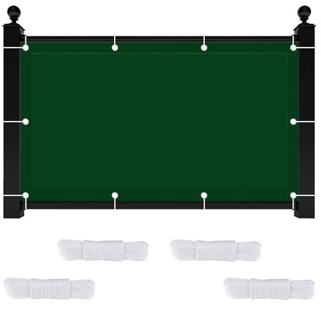 Tenda a Vela 3 x 7 m Impermeabile/Antivento/Protezione UV Tenda Parasole Esterno con Occhielli a Vela per Piscina Piante Villa Serre, Verde Scuro