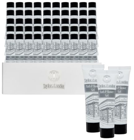 Taylor of London Sloane Street 30ml Bath & Shower Gel Tube, box of 50x30ml Ideal for Hotels, Airbnb & Holiday Lets | Hotel Welcome Packs, mini toiletries, travel shower gel (Bath & Shower Gel)