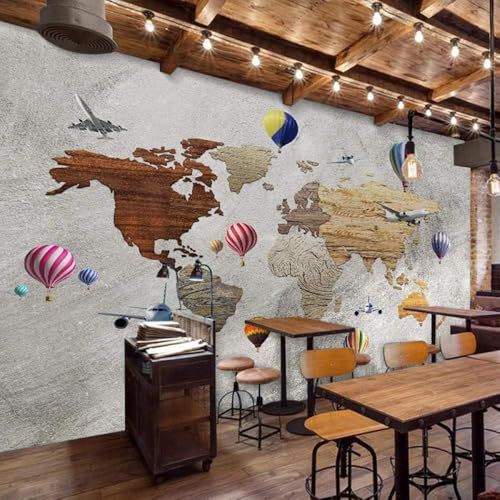 Papier Peint Mural 3D D'Art Moderne, Carte Du Monde Avion Peintures Murales 3D Espace Grand Papier Peint Décor Peintures, Salon Tv Bar Ktv Toile De Fond Décor De Chambre, Autocollants Mur-324718717355