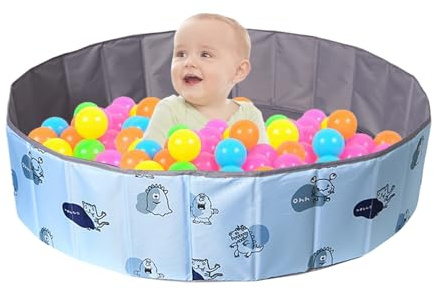 Tragbarer Bällebad für Babys, rund, 80 x 25 cm, faltbar, Ballpool aus Oxford-Stoff für Kinder, einfach zu bedienen, verschleißfest, Spielzeug für Kinder, ohne Ball