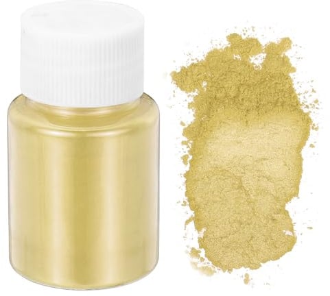 QUARKZMAN Mica Pulver 10g Kosmetik Grade Glimmerpulver 600 Mesh Mica Powder Epoxidharz Farbe Pigmentpulver für Gießharz Seifenfarbe Kerzenfarbstoff DIY Nagellack und Lipgloss Gold