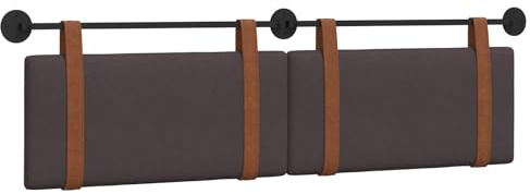 vidaXL Hängendes Kopfteil Dunkelbraun Antikes PU, Schlafzimmer Deko, modernes Wandkopfteil, rechteckiges Design, minimalistischer Stil, Schaumstoff Polsterung