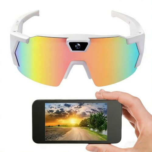WUUAIR 4K Action Camera Glasses, POV Video Recording Sunglasses with Audio, Polarized Smart Sports Eyewear for Hiking, Cycling, Baseball, Hands-Free Wearable Camcorder for Men & Women