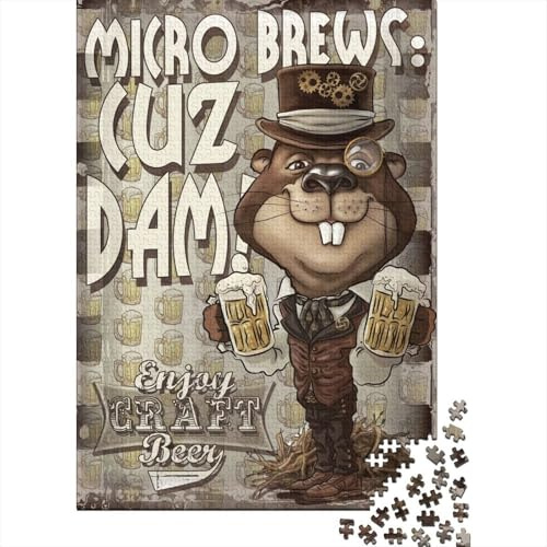 1000 Piece Jigsaw Puzzle, Craft Beer Beaver, 38x26cm/1000pcs, for Adults, Idea, Family Activity And Cosy Winter Evenings