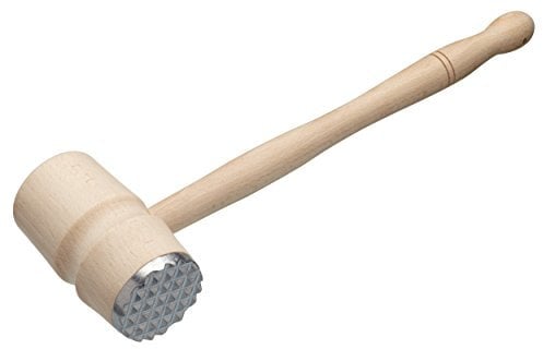 KitchenCraft Martello Tenderiser per carne, design a doppia testa per tritare e appiattire, legno di faggio/metallo, 31 cm, beige