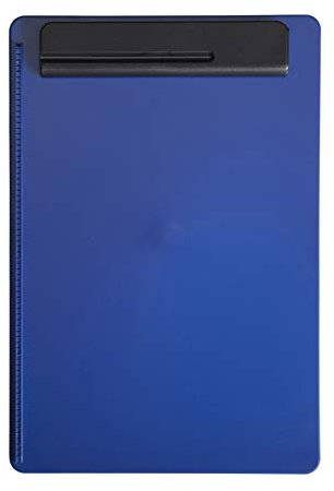 MAUL Klemmbrett A4 MAULgo | Schreibbrett im A4 Format | Moderne Schreibmappe mit Halterung für Stifte und Kugelschreiber | Ideales Klemmbrett für Alltag im Büro und Universität | Blau/Schwarz