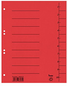 Bene 98300 Trennblätter, A4, Inhalt 50 stück, rot