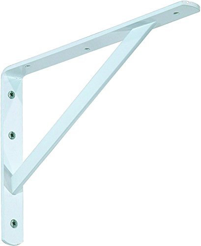DIY Element System Wandkonsole Samson – belastbare Metall-Konsole optimal geeignet zum Lagern schwerer Gegenstände, Wandregal – 270 x 400 mm, Weiß, 2 Stück