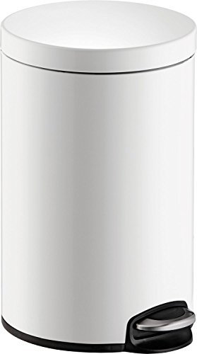 helit H2403505 - Metall-Tretabfallbehälter Classic, 12 Liter, weiß