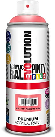Pintura spray Acrílica Brillo PINTYPLUS EVOLUTION 520cc Antique pink Ral 3014