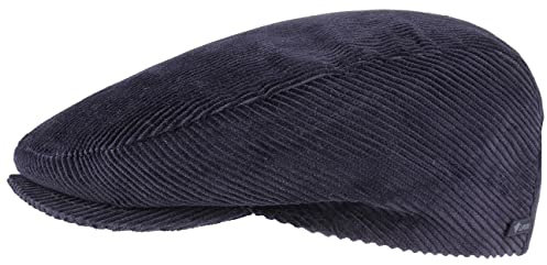 Lipodo Cord Flatcap Herren/Damen/Kinder - Made in Italy - Schirmmütze aus Baumwolle - Schiebermütze mit Futter - Cap Größen 49-61 cm - Cordmütze Sommer/Winter blau S (54-55 cm)