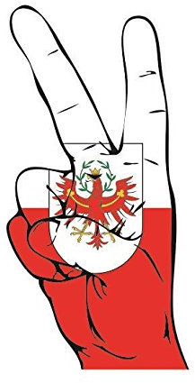 U24 Aufkleber Peace Finger Tirol Autoaufkleber Sticker