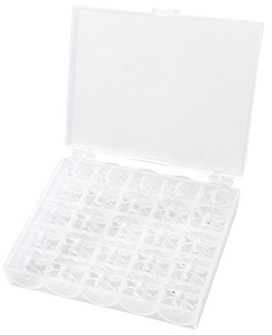 Kunststoff leer Nähmaschine Spulen Spulen für Brother- -Singer Elna 25pcs (Transparent)