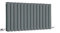Milano Aruba Anthracite Horizontal Double Oval Panel Radiator - 400mm x 826mm
