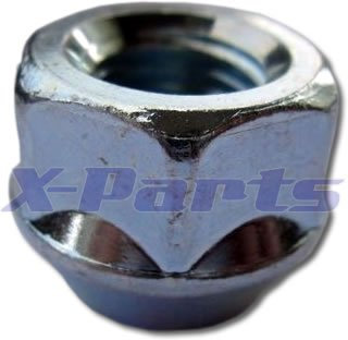 Tuerca de rueda abierta M10 x 1,25 SW19, cónica, galvanizada