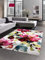 CARPETIA Moderner Teppich Kurzflor Wohnzimmerteppich Blumen Blüten bunt rot grün türkis Größe 80x150 cm