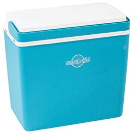 EZetil 10742970 Kühlbox Mirabelle Sun Und Fun für Camping, Urlaub, Reisen und Outdoor Veranstaltungen blau/weiß, 39.3 x 23.3 x 38 cm, 24 Liter