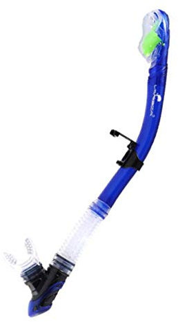 WOWDECOR Trockenschnorchel, Trockener Schnorchel für Erwachsene, Tauchschnorchel mit bequemem Silikonmundstück und Spülventil für Schnorcheln und Tauchen (Blau)