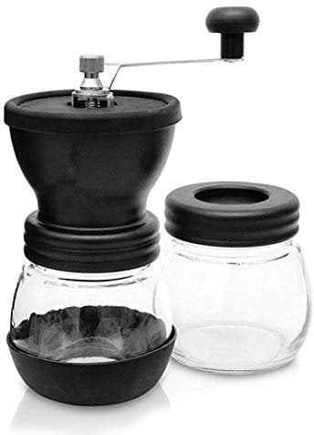 Molinter Manual Coffee Grinder Stainless Steel Adjustable Ceramic Grinder with Storage Jar