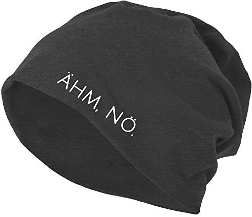 OwnDesigner Ähm nö Mütze für Herren & Damen in dunkelgrau Beanie (Mutze 464 Dg)