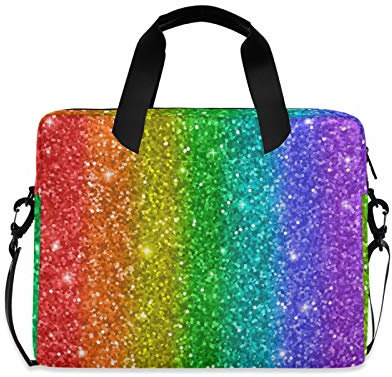 TropicalLife Laptop Sleeve Rainbow Pattern Laptop Handbag Briefcase Messenger Carrying Case Bag Adjustable Shoulder Strap for 13-16 Inch