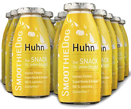SmoothieDog Hundesmoothie 12er Huhn - Flüssiges Hundeleckerli - Zucker- & glutenfrei - je 250ml
