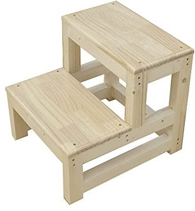 JLXJ Tritthocker Holzhocker Treppe Holz Tritthocker, 2 Schritte Am Bett Fußhocker für Erwachsene & Kinder, Tragbare Trittleiter für Büro, Küche, Belastung: 150 Kg (Size : 40×44×40cm)