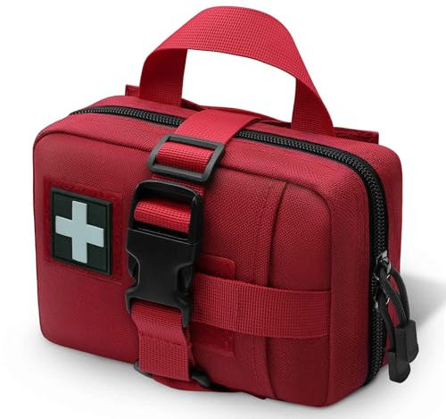 Ifak Pouch Rip Away Molle, rote Molle-Erste-Hilfe-Tasche, Molle Ifak Pouch zum Abreißen, taktischer Gürtel EMT Medizinische Taschen für Camping, Wandern, Reisen