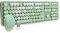 Plyisty Ensemble Clavier et Souris sans Fil 2,4 GHz, 104 Touches Rondes, Clavier D'ordinateur Rétro Mignon Coloré, Clavier de Machine à écrire pour Ordinateur Portable, Etc.(Vert)