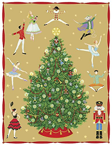 Caspari 5 x Christmas Greeting Cards Notelets & envelopes - Nutcracker Ballet - 118mm x 153mm