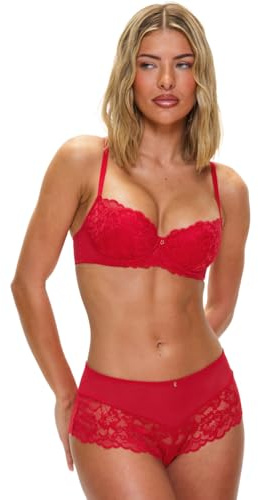 Ann Summers Sexy Lace Padded Balcony Bra Curve-Enhancing Womens Underwear with Push-Up Cups, Underwire Support & Removable Pads