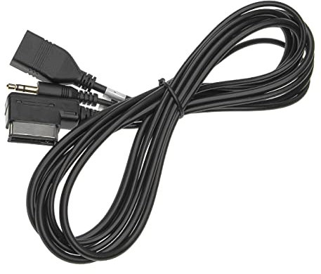 vhbw AUX USB Audio Y-Adapter Kabel KFZ Radio kompatibel mit Skoda Fabia, MDI (Mobile Device Interface), Octavia, Roomster, Superb Auto, Autoradio