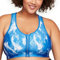 Glamorise Große Größen Plusgröße Sport-BH mit Reißverschluss vorn ohne Bügel Nr. 9266, Batik blau/weiß, 110G