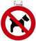 Exacompta - Réf. 67059E - 1 pictogramme adhésif rond INTERDIT AUX CHIENS - En vinyle PVC traité anti-dérapant - Finition brillante - Diamètre : 20 cm - Coloris : rouge