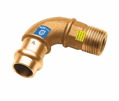 Sanpro Pressfitting 90° Winkel - Bogen mit Außengewinde, Größe V 18-3/4' (Kupfer Gas Wasser Trinkwasser Heizung Sanitär Fittings Fitting Kupferleitung)