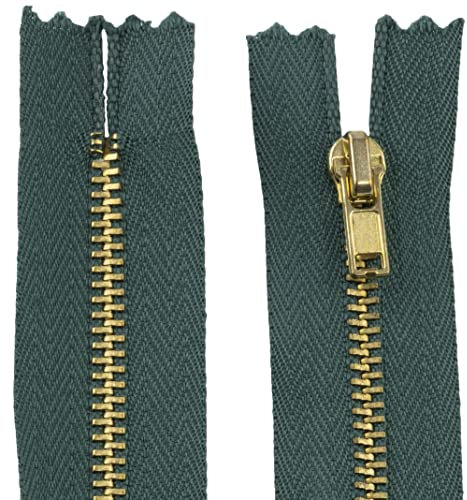 Aerzetix - C61211 - Set di 2 Cerniere Non separabili 12cm in Metallo - Cerniera Lampo - Colore Verde Pino - Cucito pelletteria Borse Gonna Abito Vestiti Pantaloni merceria