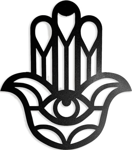 Metall Deko Wandskulptur Schwebende Schatten Stahl (21x15cm Hand der Fatima)