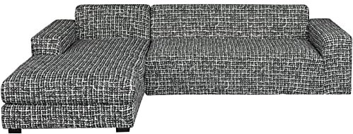 Mingfuxin Sofa-Schonbezüge, Elastische Stretch-Sofabezüge Überwürfe, Abschnitts-Sofabezüge Ecksofa Schonbezug Möbelschutz with 2 Stücke Kissenbezug für 3 Sitzer + 3 Sitzer L-förmige Sofa