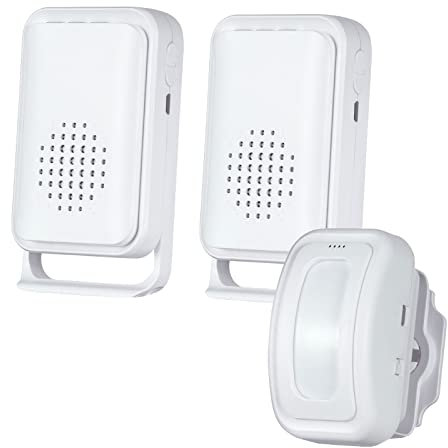 Motion Sensor Alarm Door Chime for Business When Entering Store Entry Alert Welcome Buzzer Monitor Alarm for Home Elderly kids Caregiver Reminder, LED Indicator & Vibration