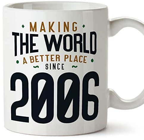 Mugffins Mug/Tasse Joyeux 2006 Anniversaire - Making the World a Better Place - Cadeau Original pour Homme et Femme