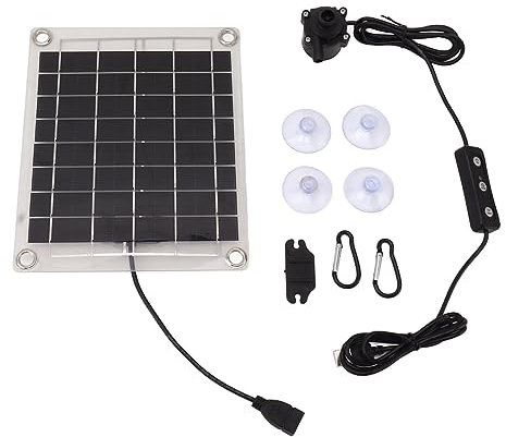 Haofy Kit de Bomba de Agua Solar, Bomba de Fuente de Agua Solar para Exteriores, Sumergible de 20 W para Estanque de Fuente, Riego de Baño de Pájaros, Volumen de Agua Ajustable con