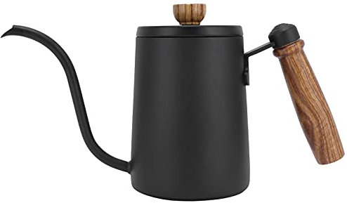 Otufan 7pcs Manual Coffee Making Kit, Pour Over Pot Hand Coffee Grinder Filter Papers Hand Coffee Grinder Gift Box for Home Use(black)