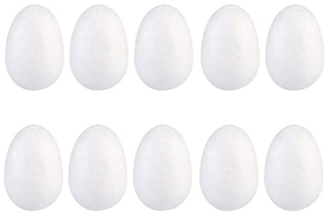 VICASKY 50 Stück 4 cm Große Weiße Plastikeier Ostereier Realistische Weiße Eier Osterei Weiße Holzeier Kinder Ostern DIY Malen Sie Ihr Eigenes Eierdekor Osterbasteln